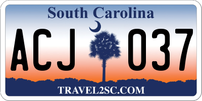 SC license plate ACJ037