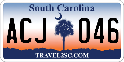 SC license plate ACJ046