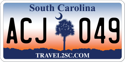 SC license plate ACJ049