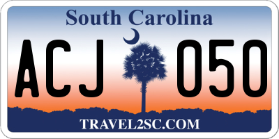 SC license plate ACJ050