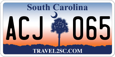 SC license plate ACJ065