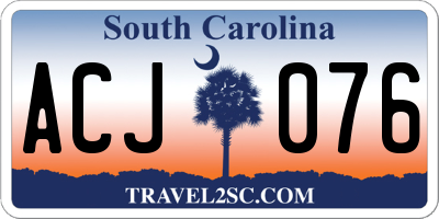 SC license plate ACJ076