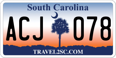 SC license plate ACJ078