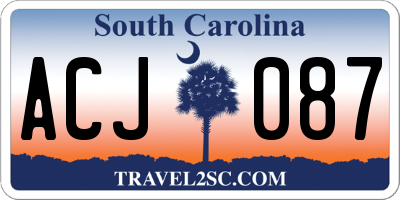 SC license plate ACJ087