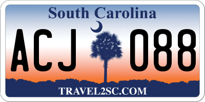 SC license plate ACJ088