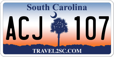 SC license plate ACJ107