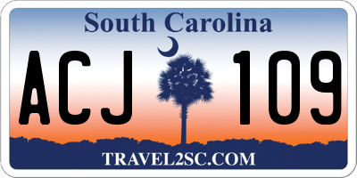 SC license plate ACJ109