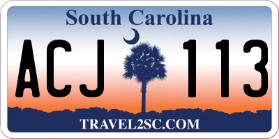 SC license plate ACJ113