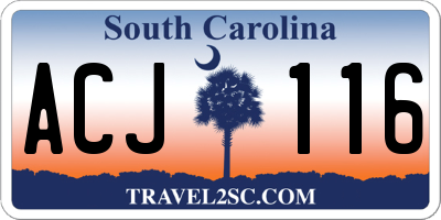 SC license plate ACJ116