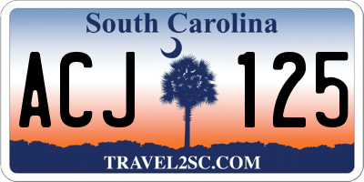 SC license plate ACJ125