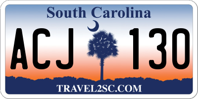 SC license plate ACJ130
