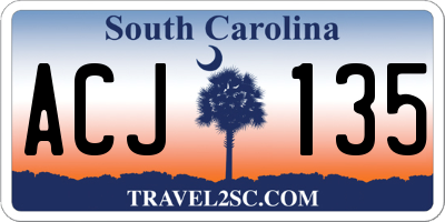 SC license plate ACJ135