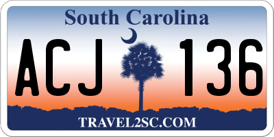 SC license plate ACJ136