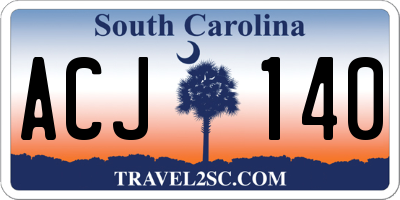 SC license plate ACJ140