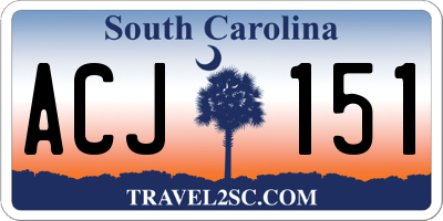 SC license plate ACJ151