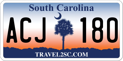 SC license plate ACJ180