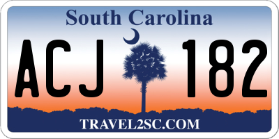 SC license plate ACJ182