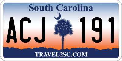 SC license plate ACJ191