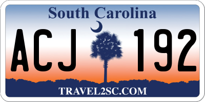 SC license plate ACJ192