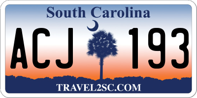 SC license plate ACJ193