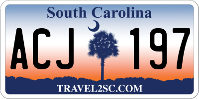 SC license plate ACJ197