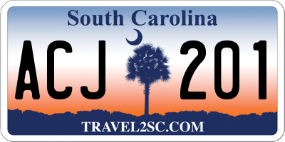 SC license plate ACJ201