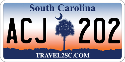 SC license plate ACJ202