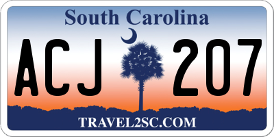 SC license plate ACJ207