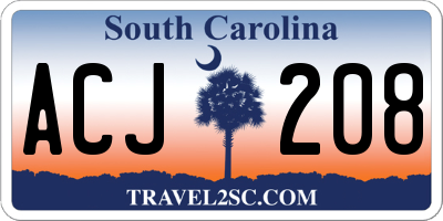 SC license plate ACJ208