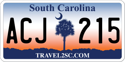 SC license plate ACJ215