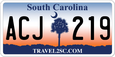 SC license plate ACJ219