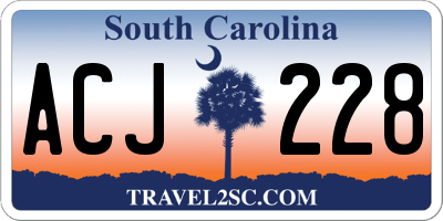 SC license plate ACJ228