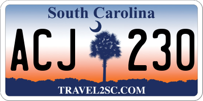 SC license plate ACJ230