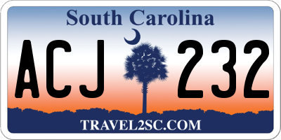 SC license plate ACJ232