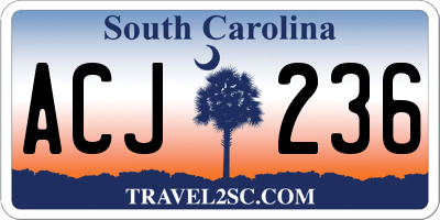 SC license plate ACJ236