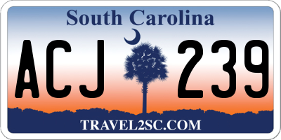 SC license plate ACJ239