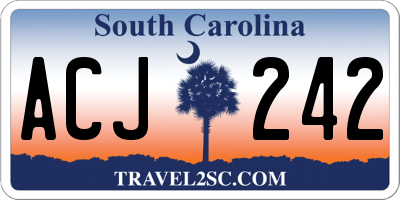 SC license plate ACJ242