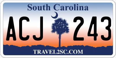 SC license plate ACJ243