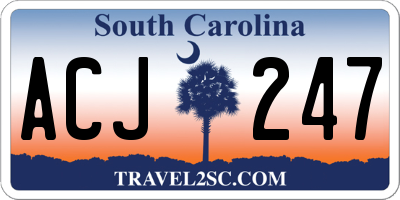 SC license plate ACJ247