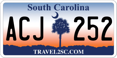 SC license plate ACJ252