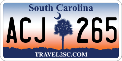 SC license plate ACJ265