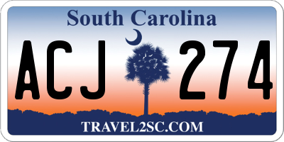 SC license plate ACJ274