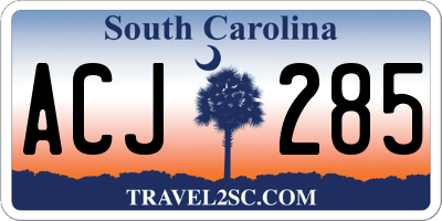 SC license plate ACJ285