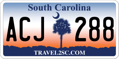 SC license plate ACJ288