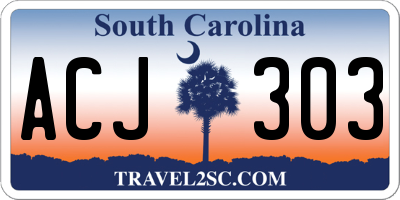SC license plate ACJ303