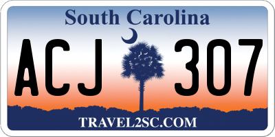 SC license plate ACJ307