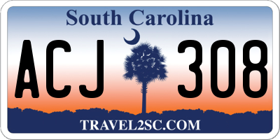 SC license plate ACJ308