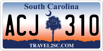 SC license plate ACJ310
