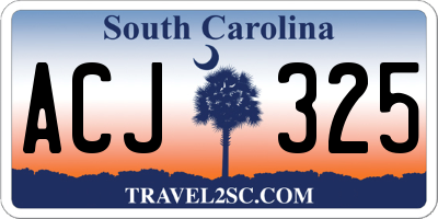 SC license plate ACJ325