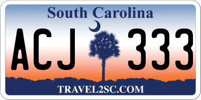 SC license plate ACJ333